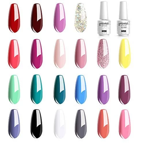 Amazon.com : AIMEILI U V LED French Manicure Gel Nail Polish Natural Sheer  Pink White Color Gel Set : Beauty & Personal Care