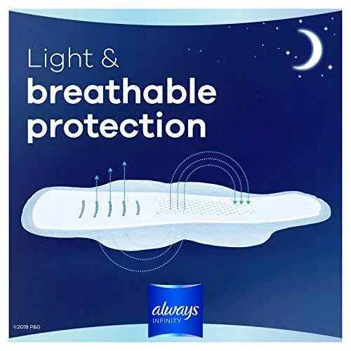 Always Infinity Feminine Pads For Women, Size 5 Extra Heavy Overnight  Absorbency, Multipack, With Flexfoam, With Wings, Unscented, 22 Count X 6  Packs - Imported Products from USA - iBhejo