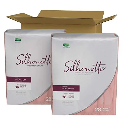Depend Silhouette Adult Incontinence And Postpartum Underwear For Women,  Medium, Maximum Absorbency, Pink, 56 Count, Packaging May Vary - Imported  Products from USA - iBhejo