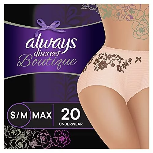 Always Discreet Boutique Adult Incontinence & Postpartum Underwear For  Women, High-Rise, Size Small/Medium, Rosy, Maximum Absorbency, Disposable,  20 - Imported Products from USA - iBhejo