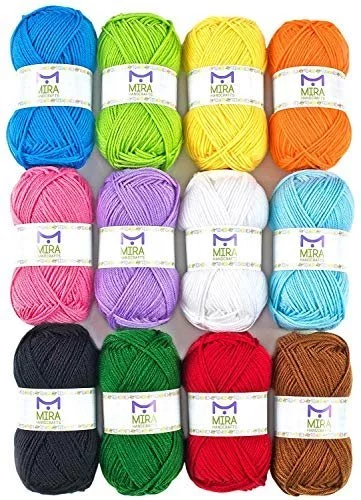  Yarn for Crocheting Knitting Yarn 12 Skein Multicolor