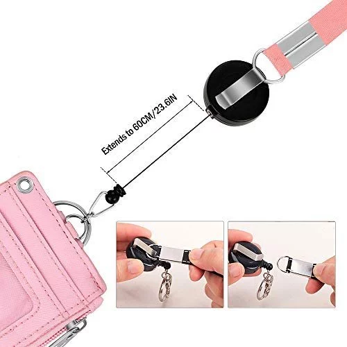 2020 Latest Cute Badge Holder Retractable Lanyard Reel Clip with Heavy Duty  Carabiner, 1 Clear ID Window, and 4 Card Slots in 2 Sided for Students -  Imported Products from USA - iBhejo