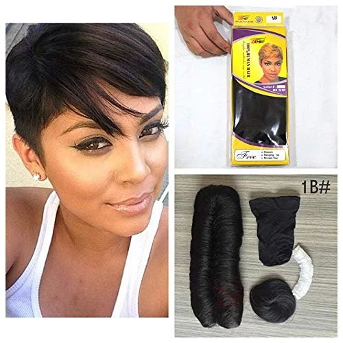 Hair Extension 27 Pieces Bump Weave Hair With Closure Short 1B Black Color Hair Peerless Virgin Peruvian Human Hair Short Weave Human Brazilian Hai Imported Products from USA iBhejo