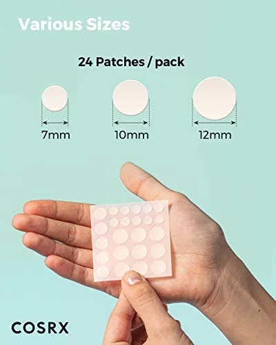 COSRX Acne Pimple Patch Absorbing Hydrocolloid Original 3 Size Patches for  Blemishes and Zits Cover, Spot Stickers for Face and Body, Not Tested on