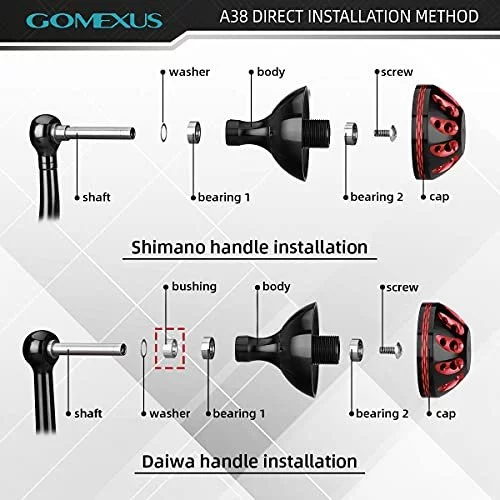 Gomexus Power Knob Compatible For Shimano Vanford Stradic Ci4 Daiwa Kage Mq  Lt Ballistic Lt Fuego Lt Direct Install 41Mm - Imported Products from USA -  iBhejo