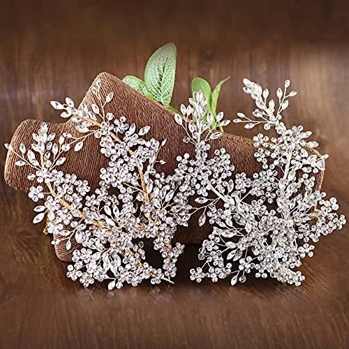  ULAPAN 2 Pack Bride Wedding Headband, Rhinestone Bridal  Bridesmaid Hair Clips Accessories, Party Hair Accessories Headpieces for  Women（Silver） : Beauty & Personal Care