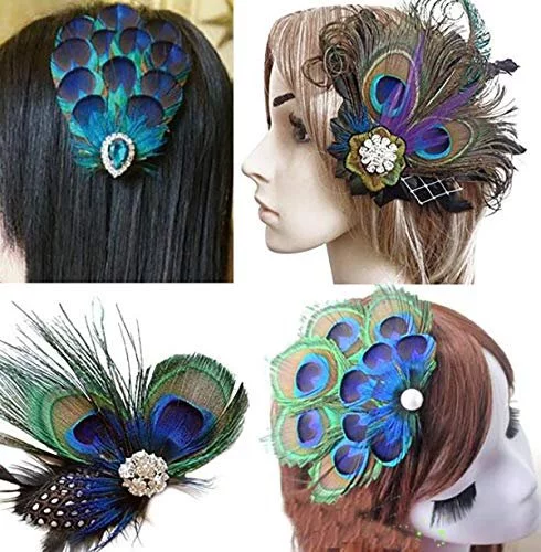 Blue Fascinator Comb. Peacock Sword & Plum Purple deals Lime Green Feathers - Rhinestones. Spring Bride Bridal Party, Gossip Girl Bridesmaid Gift