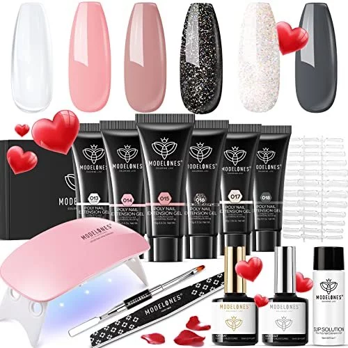Buy Poly Nail Gel Kit With LED Lamp, Slip Solution and Glitter Color, Poly  Nail Gel All-in-one Travel Kit Online in India - Etsy