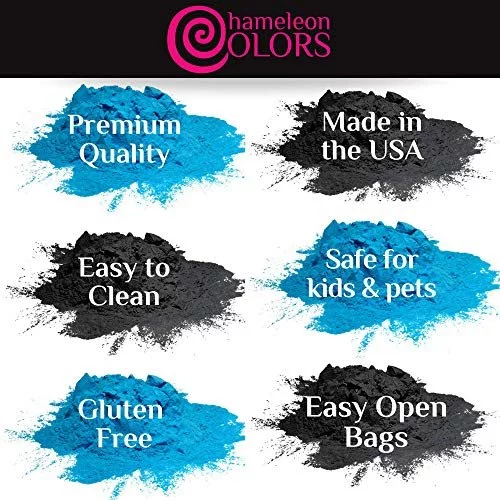 Chameleon Colors Bachelor Party Color Powder Kit, 5 Blue and 5 Black ...