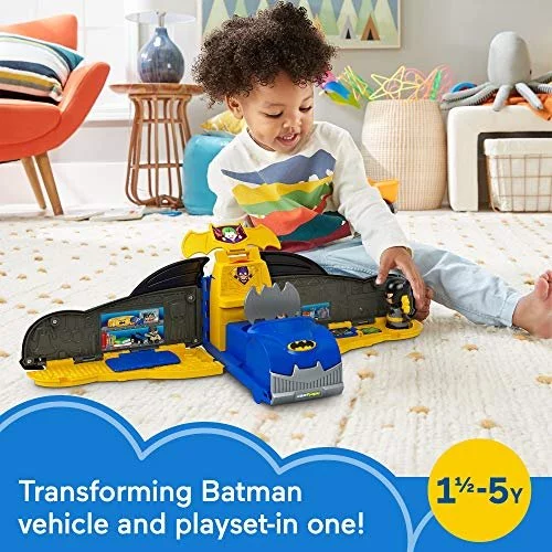 Fisher-Price Little People DC Super Friends 2-in-1 Batmobile, Batman  vehicle and playset for toddler and preschool kids ages 18 months to 5 years  - Imported Products from USA - iBhejo
