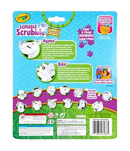 Crayola Scribble Scrubbie Safari Animals Rhino And Hippo 2 Count Creative Toy Gift For Kids Age 3 4 5 6 Imported Products from USA iBhejo