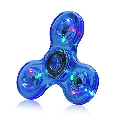 Fidget Spinner, Crystal Fidget Toy Led Light Rainbow Finger Toy