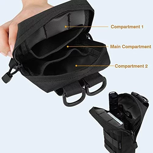 FUNANASUN 2 Pack Molle Pouches Tactical Compact Water Resistant EDC Utility Pouch Bags Imported Products from USA iBhejo