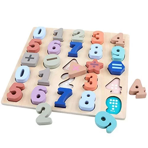 Children Kids Alphabet ABC Numbers 123 wooden jigsaw learning educational  puzzle