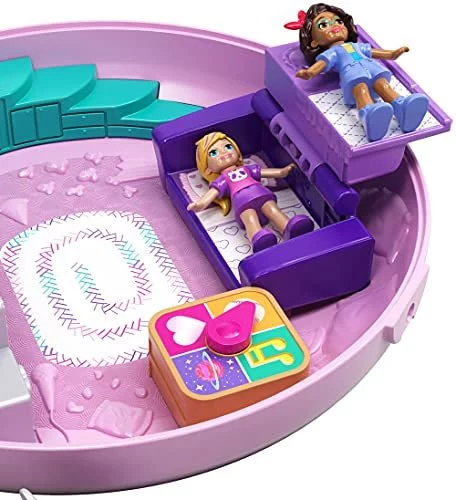 Polly Pocket Playset, Outdoor Toy with 2 Micro Dolls & Surprise  Accessories, Pocket World Lil Ladybug Garden Compact
