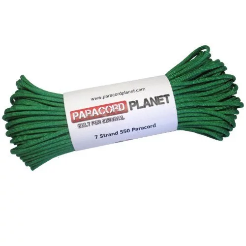 Paracord Planet 550 Lb 100' Foot Hank Kelly Green Parachute Cord. Also Known As Paracord Rope Parachute Rope Utility Cord Tactical Cord And Mili