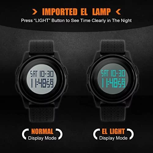 MJSCPHBJK Men s Digital Sports Watch Electronic Military Waterproof Watches for Men Outdoor Running with LED Back Light Alarm Stopwatch Army Watch Imported Products from USA iBhejo