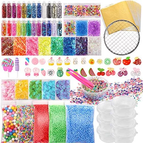 Holicolor 110Pcs Slime Making Supplies Kit Slime Add Ins Slime