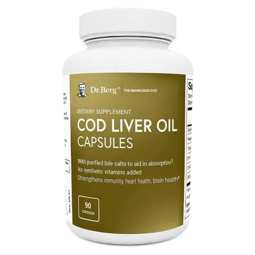 Dr. Berg Cod Liver Oil Capsules From Wild Caught Cod No Smells