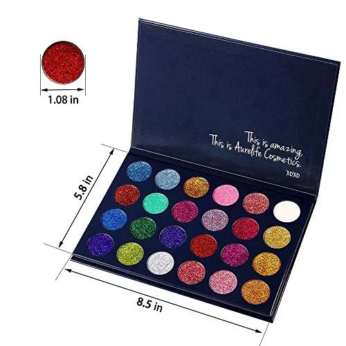 15 Color Pressed Glitter Eyeshadow Palette - Shimmer Makeup Palette Eye  Shadow Powder Long Lasting Waterproof 