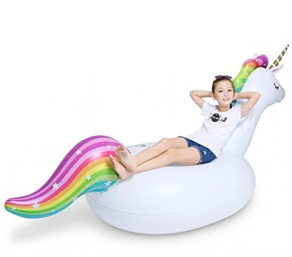 Jasonwell Big Inflatable Unicorn Pool Float Floatie Ride On With Fast ...