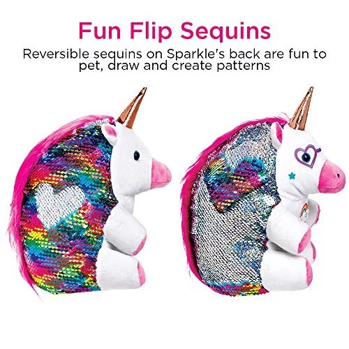 Creativity for Kids Sequin Pets Stuffed Animal Sparkles The Unicorn Plush Toy Imported Products from USA iBhejo