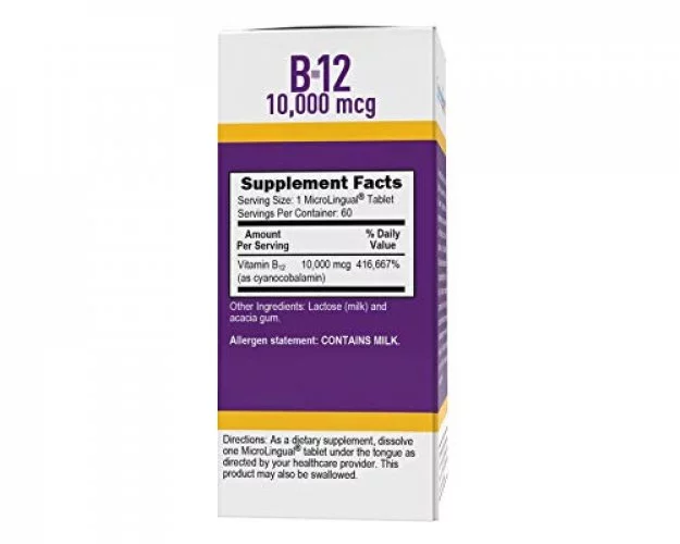 Superior Source No Shot Vitamin B12 Cyanocobalamin 10000 Mcg, Quick Dissolve Sublingual Tablets