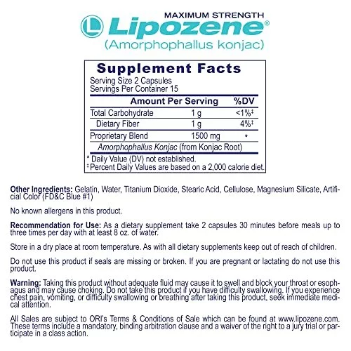 Lipozene Diet Pills Weight Loss Supplement Suppresses Appetite