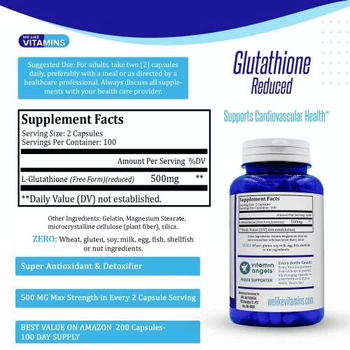 Glutathione Reduced, Max Strength 98% Pure Glutathione Supplement, 500Mg Of Super Antioxidant L-Glutathione Per Serving, Glutathione Reduced, Max Strength 98% Pure Glutathione Supplement, 500Mg Of Super Antioxidant L-Glutathione Per Serving,