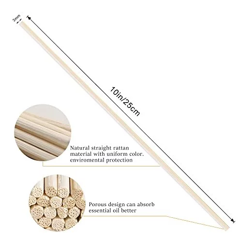 VFULIE 100PCS Reed Diffuser Sticks, 10 Inch Natural Rattan Wood Sticks