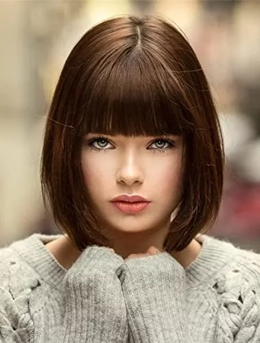 Bopocoko Brown Wigs For Women Velma Costume 12 Short Brown Bob