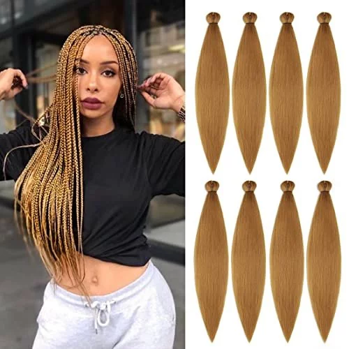 Pre Stretched Braiding Crochet Hair Styles Natural Black 26 Braid