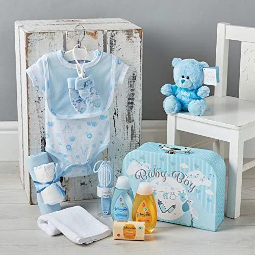 Newborn Gift Set For Baby Boy Blue Keepsake Box With Baby Clothes Teddy Bear And Newborn Essentials Welcome Baby Basket For Parents Makes A Un Imported Products from USA iBhejo