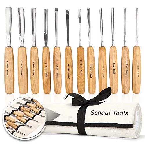 Schaaf Wood Carving Tools Set Of 12 Chisels With Canvas Case Gouges And Woodworking Chisel Set For Beginners And Professionals Razor Sharp Cr V 6 Imported Products from USA iBhejo