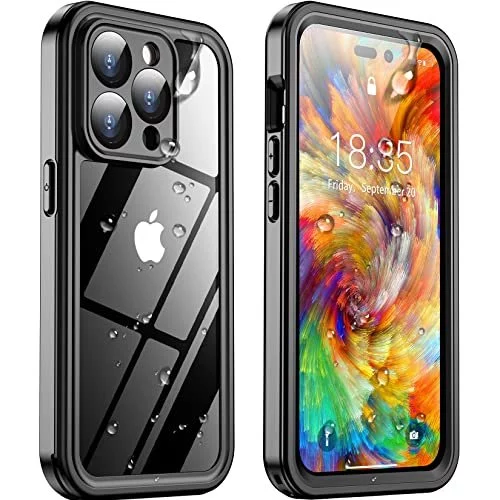 Temdan For Iphone 14 Pro Max Case Waterproof Built In 9H Tempered