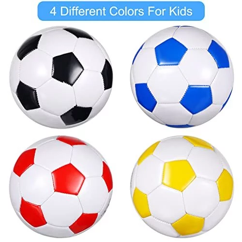 4 Pack Size 2 Size 3 Soccer Ball with Pump, Outside Sport Soccer