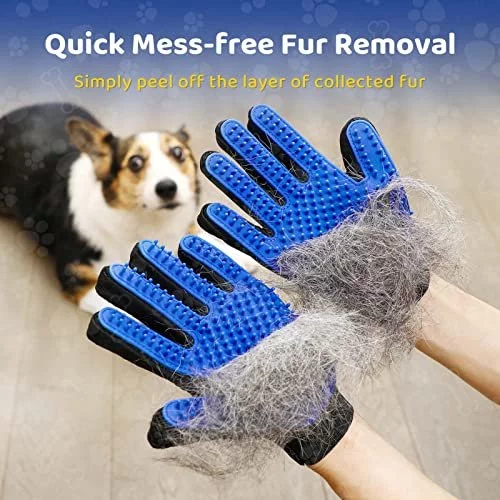 Upgrade Pet Grooming Gloves Brushes Gloves For Gentle Shedding Efficient Pets Hair Remover Mittens Washing Gloves For Long And Short Hair Dogs Imported Products from USA iBhejo