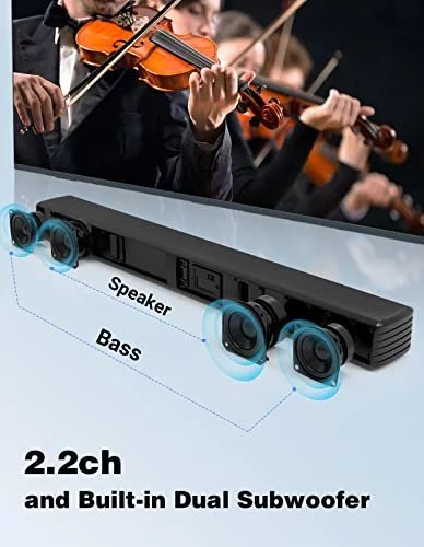 Puxinat 2 in 1 Separable Sound Bars for TV, 2.2 Channel 32Inch