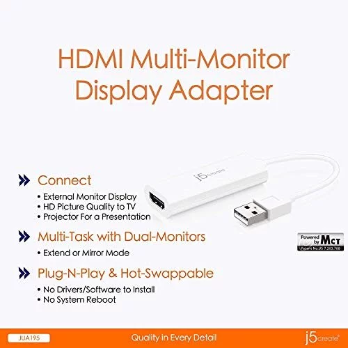 Multi Monitor J5Create USB To Dual HDMI Adapter C Multi