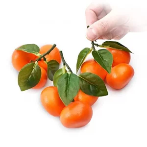 Hagao Fake Mini Tangerine Orange Artificial Fruit Simulation Fake Lifelike For Home Party Kitchen Festival Decoration 3 Pcs