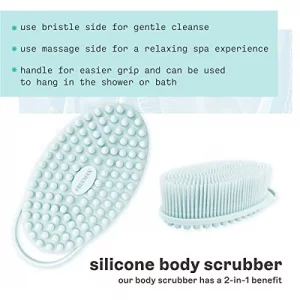 Freeman Premium Exfoliating Silicone Body Scrubber, Easy To Use, Long Lasting, Deep Cleansing On Skin, Better Than Loofahs, Perfect For Men & Women,