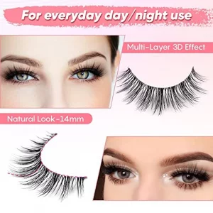 False Eyelashes 3D Lashes Natural Look Fake Eyelashes Clear Band ...