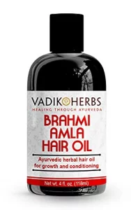 Brahmi-Amla Hair Oil (4Oz) By Vadik Herbs | Promotes Excellent Hair Growth And Hair Conditioning With Rosemary Oil | All Natural Herbal Solution For