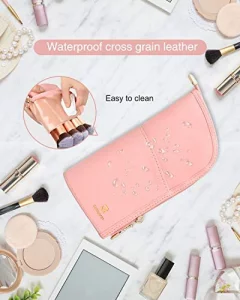 Yotako Silikon Make-up-Pinselhalter Set – Mit Beauty Blender Case, Rosa, Reisefreundlich & Leicht Zu Reinigen
