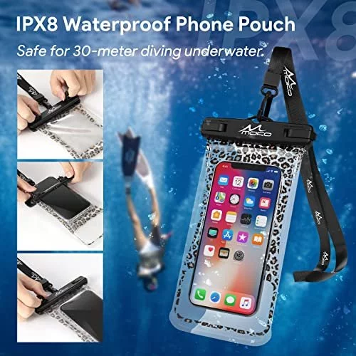 Moko Waterproof Phone Pouch Holder 2Pack, Floating Case Dry Bag 