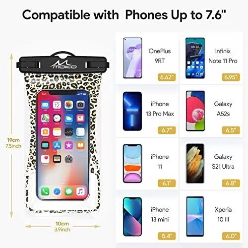 Moko Waterproof Phone Pouch Holder 2Pack, Floating Case Dry Bag 
