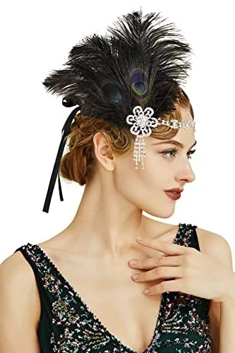 BABEYOND Vintage 1920s Flapper Headband Roaring 20s Great Gatsby