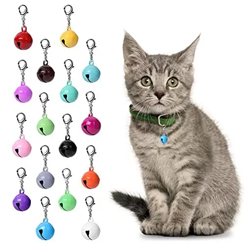 Molain 16 Pcs Cat Dog Collar Bells Jingle Bell for Cat Collar Dog Collar Charms Colourful Pet Small Bells with Clasps Pet Collar Accessories Fes Imported Products from USA iBhejo