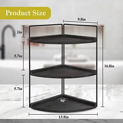 3 Tier Bathroom Corner Shelf Organizer Bathroom Vanity Tray Organizer Countertop Kitchen Spice Rack Makeup Organizer Standing Shelf Corner Storage Imported Products from USA iBhejo