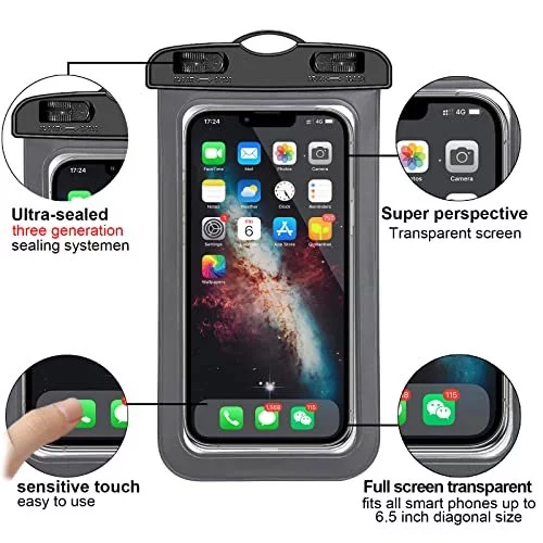 5 Pack Universal Waterproof Phone Pouch Large Phone Dry Bag